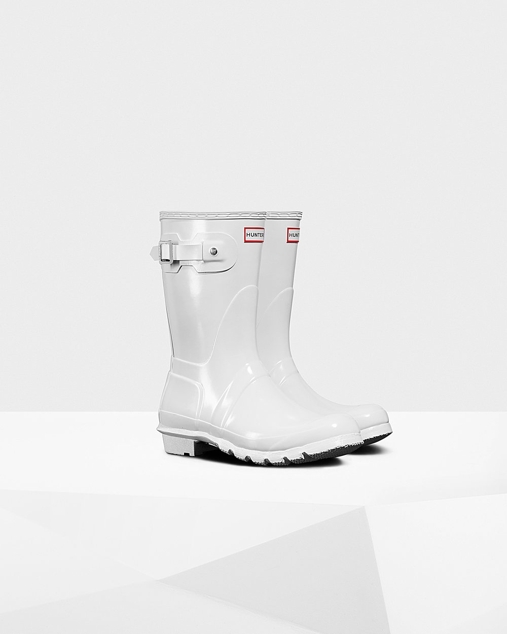 Botas de Lluvia Cortas Hunter Mujer - Original Gloss - Blancos - QCBVLWX-10